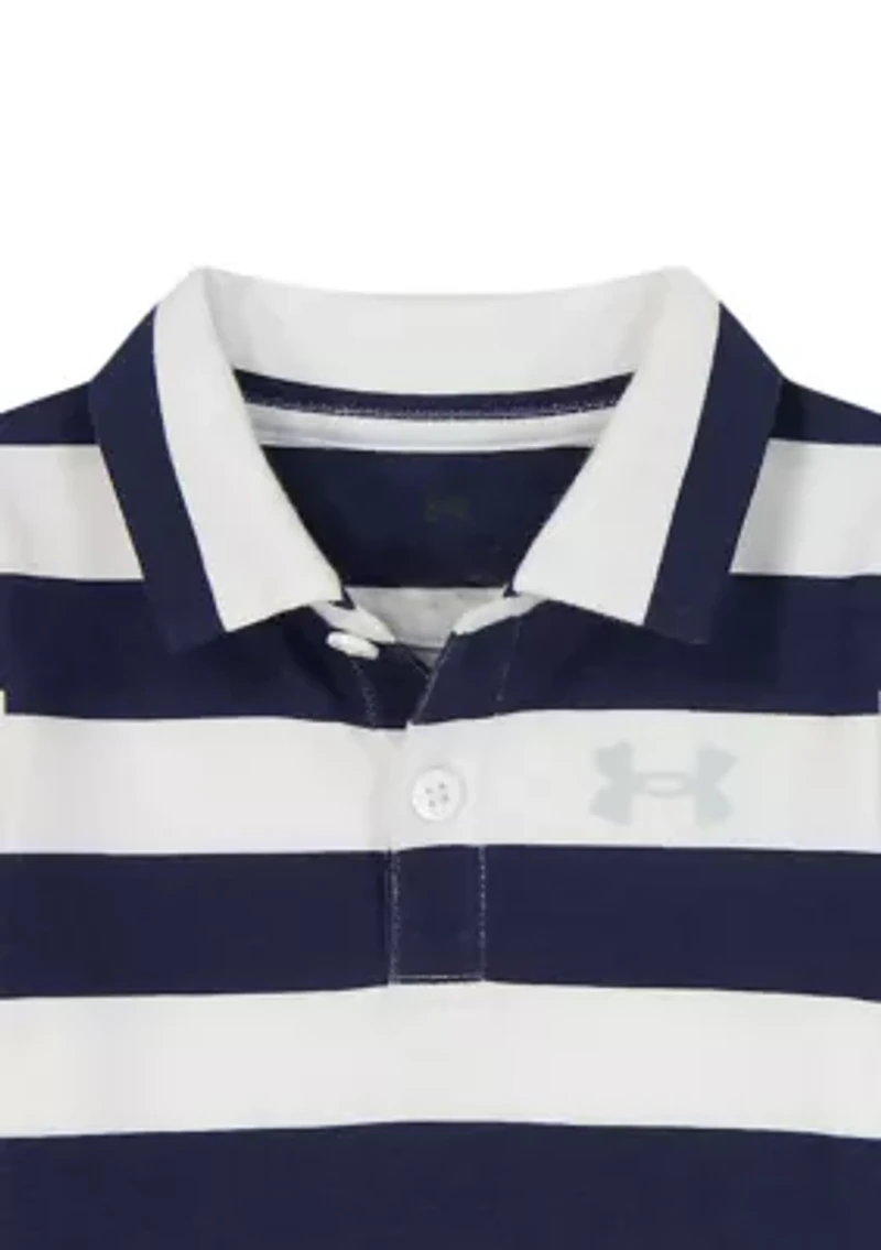 Baby Boys Striped Polo Shortalls