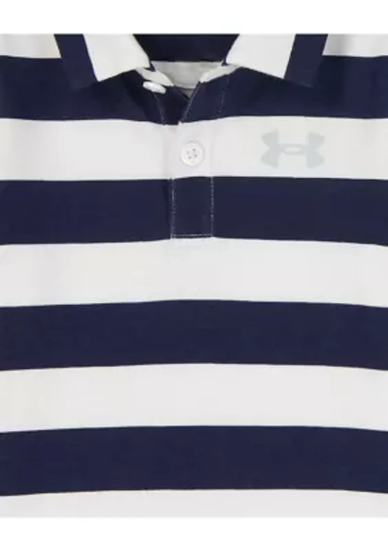 Baby Boys Striped Polo Shortalls
