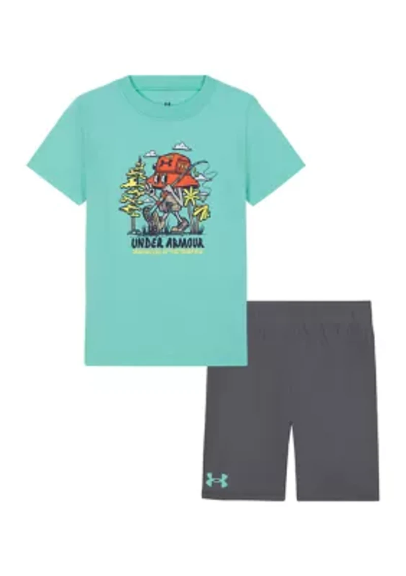 Baby Boys Bucky Fishing Graphic T-Shirt and Shorts Set