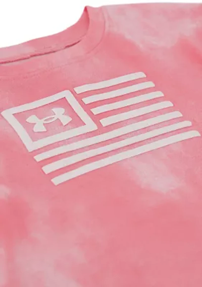 Toddler Girls Flag Graphic Tie Dye T-Shirt and Shorts Set