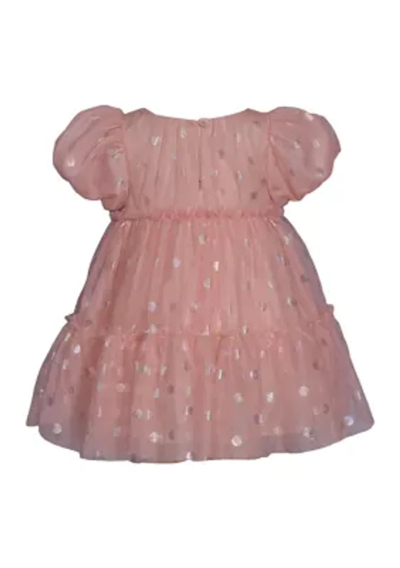 Toddler Girls Foil Dot Mesh Tiered Party Dress