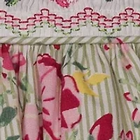Toddler Girls Flutter Sleeve Floral Smocked Dress