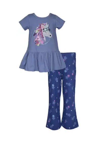 Toddler Girls Short Sleeve Unicorn T-Shirt and Leggings Set