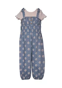 Toddler Girls 2 Piece Daisy Jumpsuit
