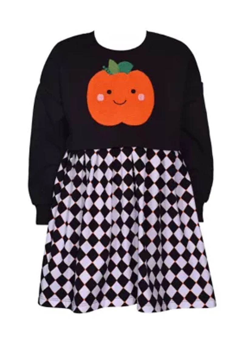 Toddler Girls Long Sleeve Pumpkin Dress