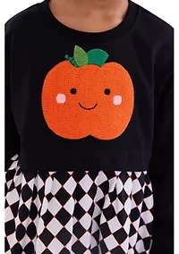 Toddler Girls Long Sleeve Pumpkin Dress