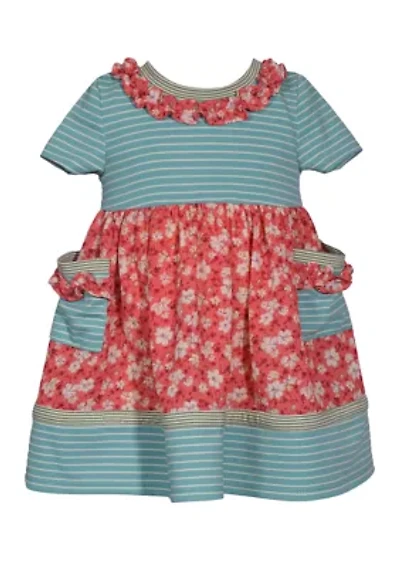 Toddler Girls Short Sleeve Mixed Media Dress