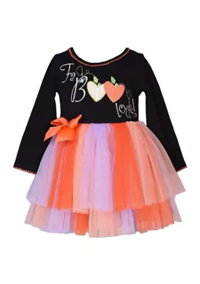 Baby Girls 3/4 Sleeve Halloween Tutu Dress