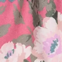 Baby Girls Short Puff Sleeve Floral Knit Dress