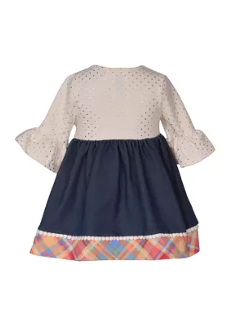 Baby Girls Pumpkin Appliqué Dress