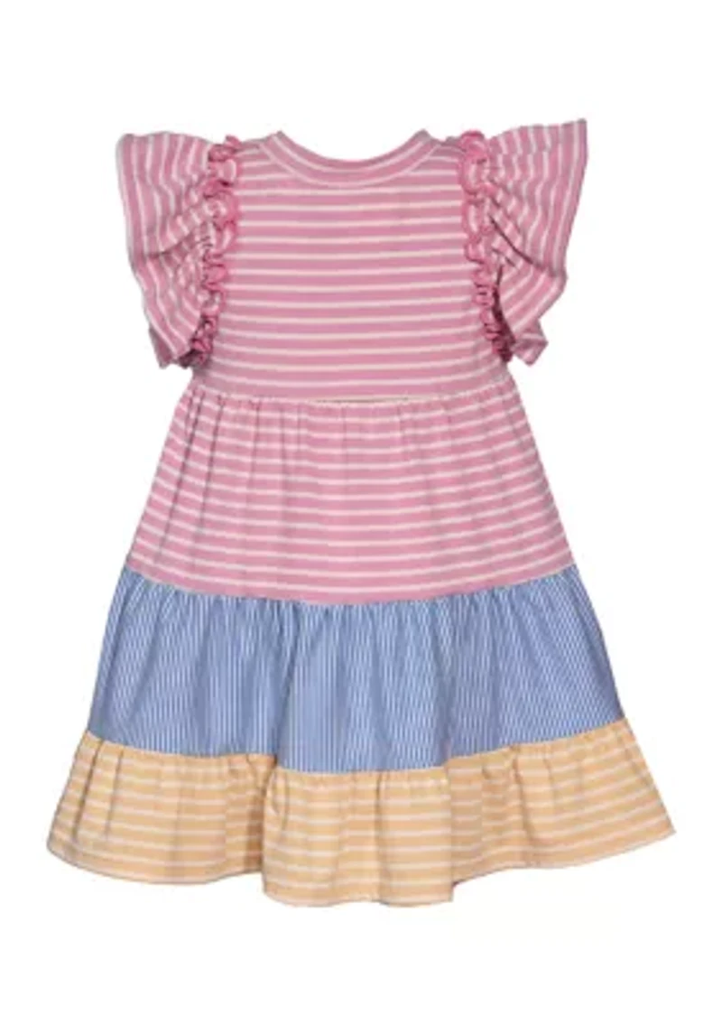 Baby Girls Knit Striped Dress with Headband