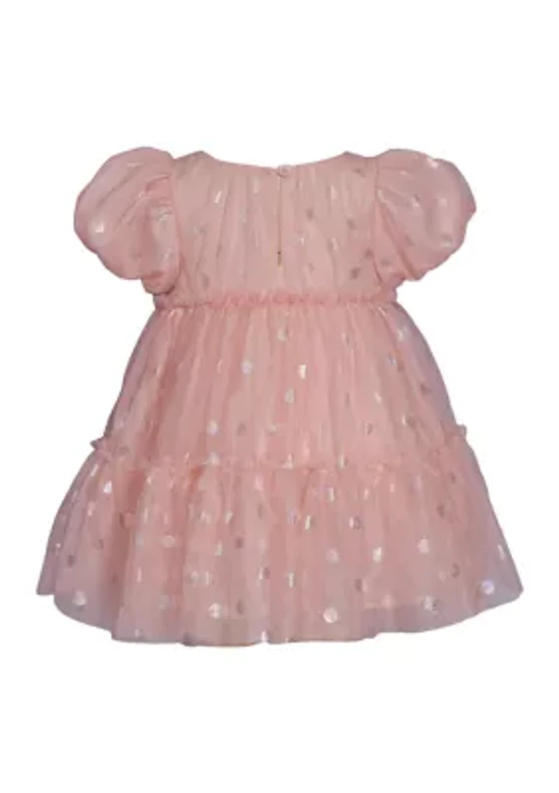 Baby Girls Foil Dot Mesh Tiered Party Dress