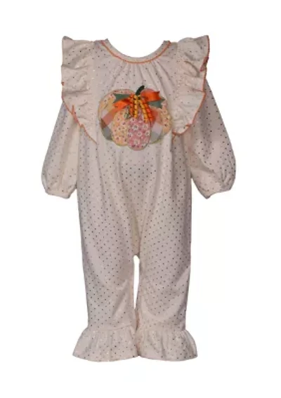 Baby Girls Pumpkin Coveralls