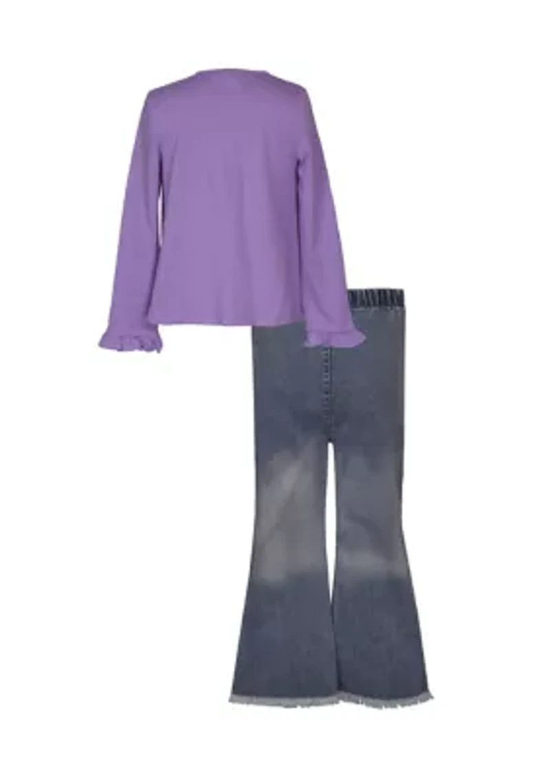 Baby Girls Cowboy Boot Graphic Top and Pants Set