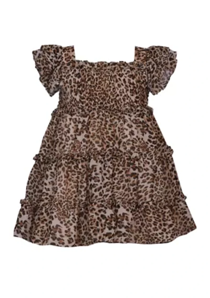 Baby Girls Short Sleeve Animal Print Dress