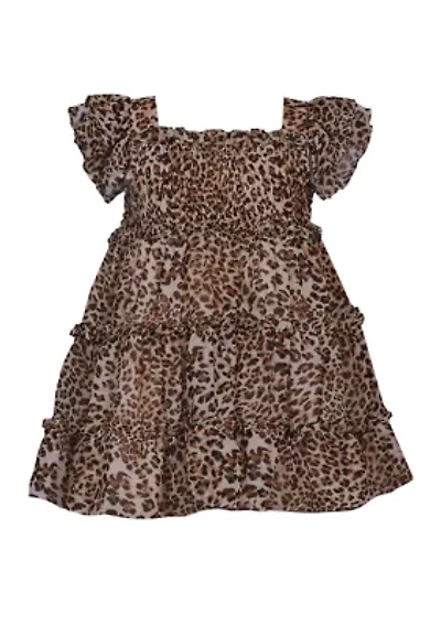 Baby Girls Short Sleeve Animal Print Dress