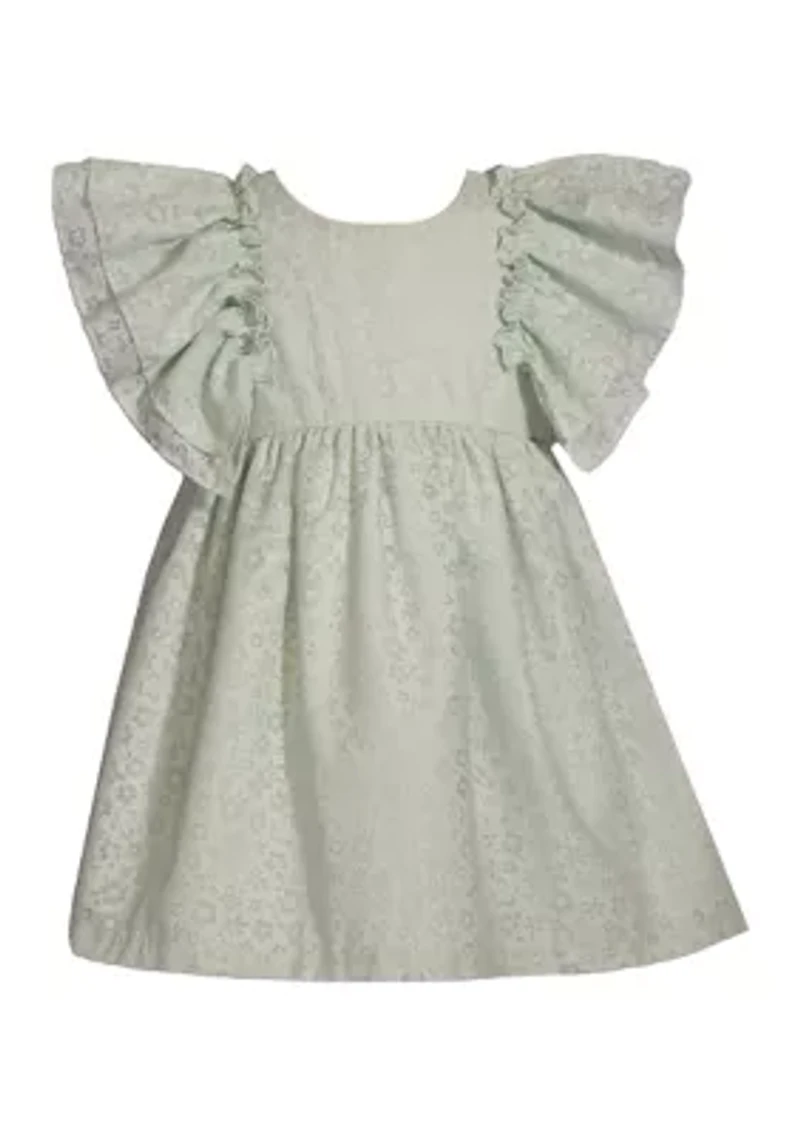 Toddler Girls Burnout Flutter Sleeve Dress