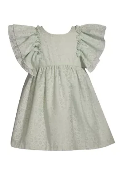 Toddler Girls Burnout Flutter Sleeve Dress
