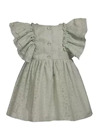 Toddler Girls Burnout Flutter Sleeve Dress