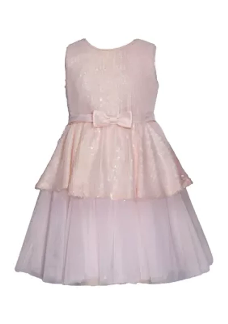 Toddler Girls Sequin Peplum Dress