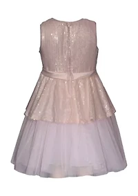 Toddler Girls Sequin Peplum Dress