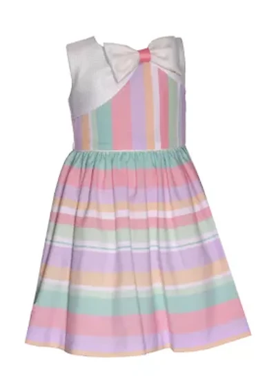 Toddler Girls Stripe Linen Dress