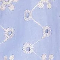 Toddler Girls Embroidered Gauze Top and Printed Leggings Set