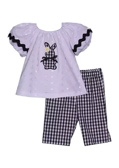 Toddler Girls Gingham Bunny Set