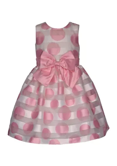 Toddler Girls Sleeveless Polka Dot Party Dress