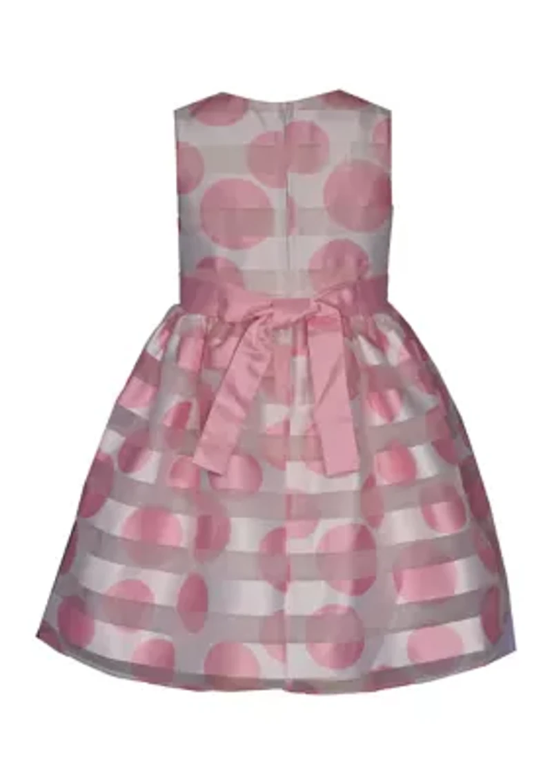 Toddler Girls Sleeveless Polka Dot Party Dress