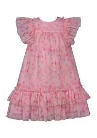 Toddler Girls Floral Mesh Float Dress
