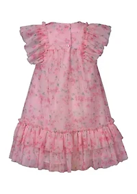 Toddler Girls Floral Mesh Float Dress