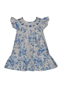 Toddler Girls Toile Smocking Dress
