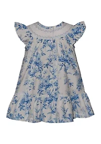 Toddler Girls Toile Smocking Dress