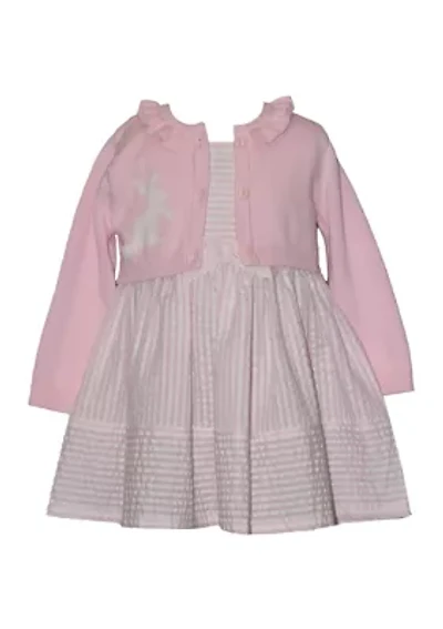 Toddler Girls Bunny Cardigan Dress Set
