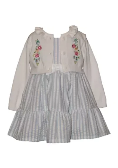 Toddler Girls Floral Cardigan and Dress Set