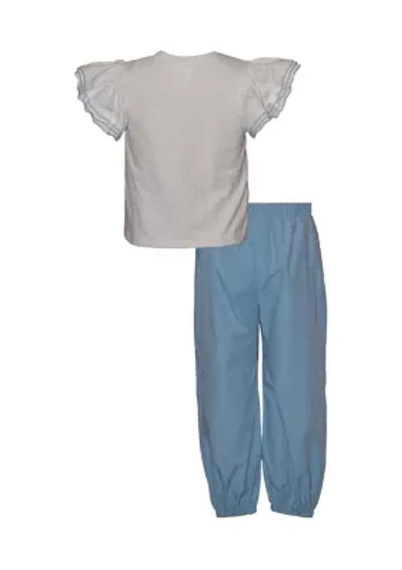 Toddler Girls Bow Top and Cargo Pant Set