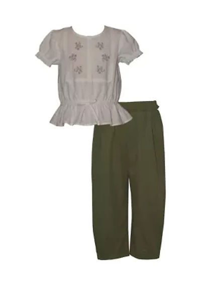 Toddler Girls Top and Paper Bag Pant Set