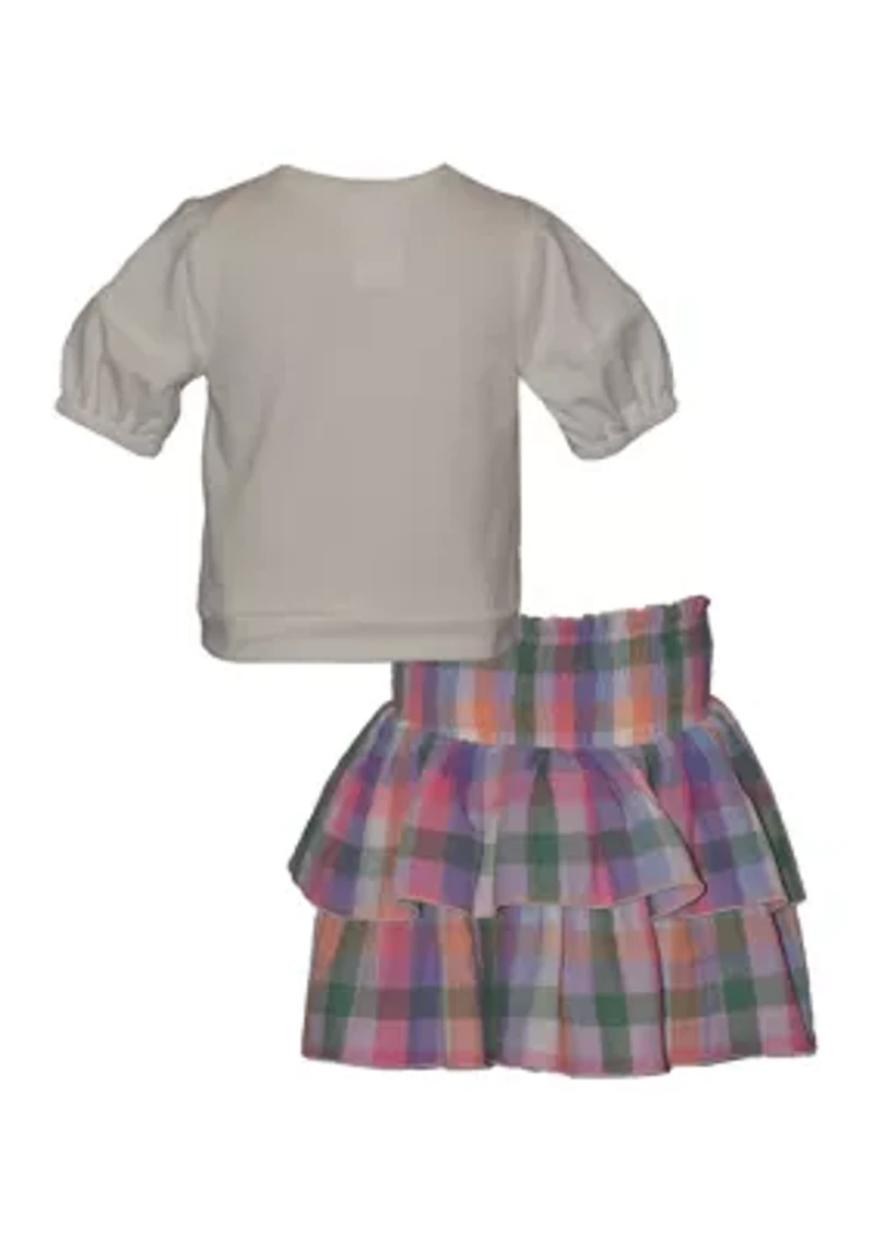 Toddler Girls Butterfly Skirt Set