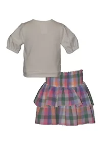 Toddler Girls Butterfly Skirt Set