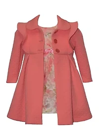 Toddler Girls Pinafore Coat and Dress Set