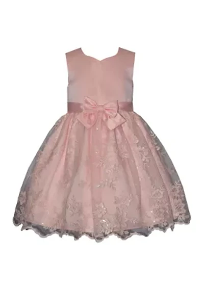 Toddler Girls Border Embroidery Dress