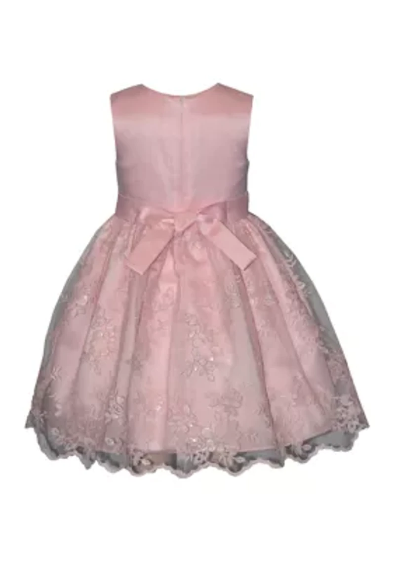 Toddler Girls Border Embroidery Dress