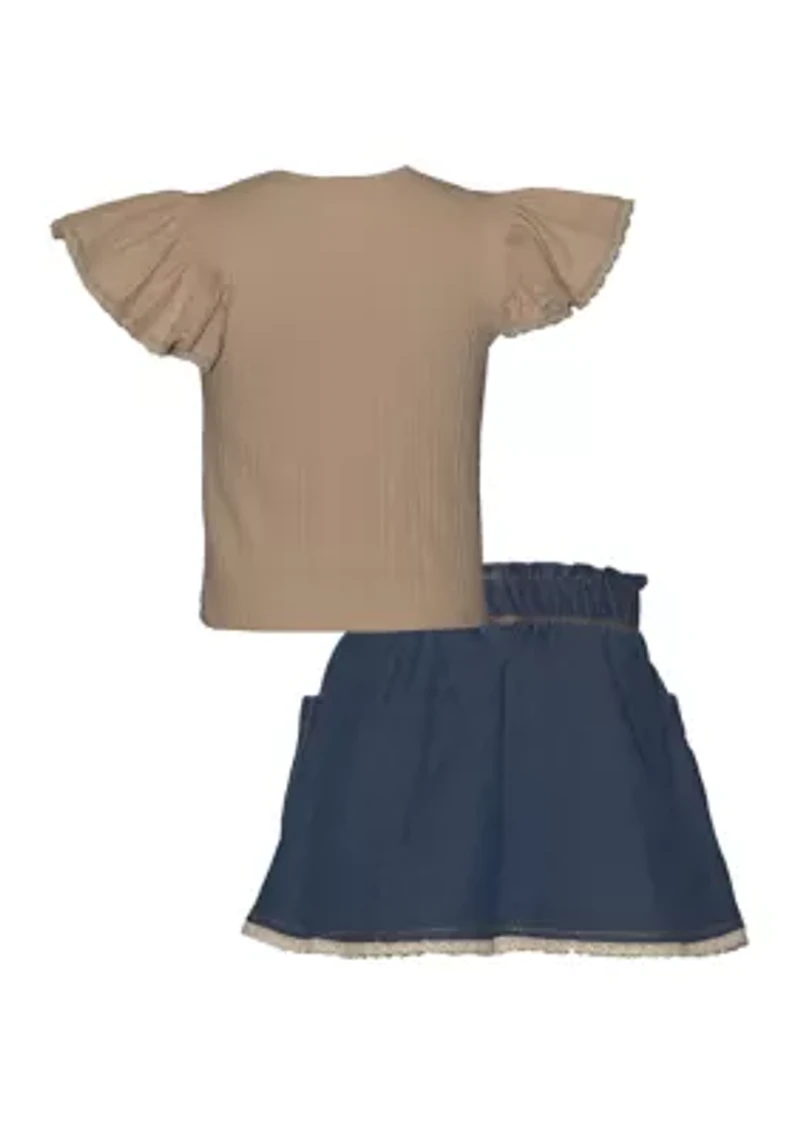 Toddler Girls Butterfly Skort Set