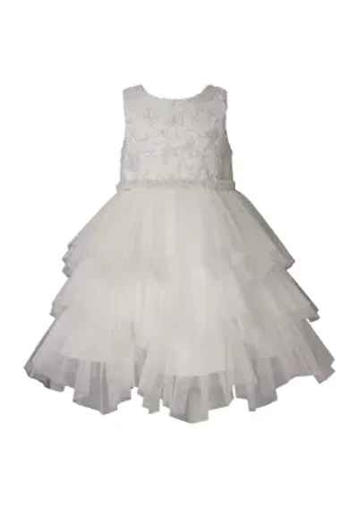 Baby Girls Sleeveless Sequin Embroidered Dress