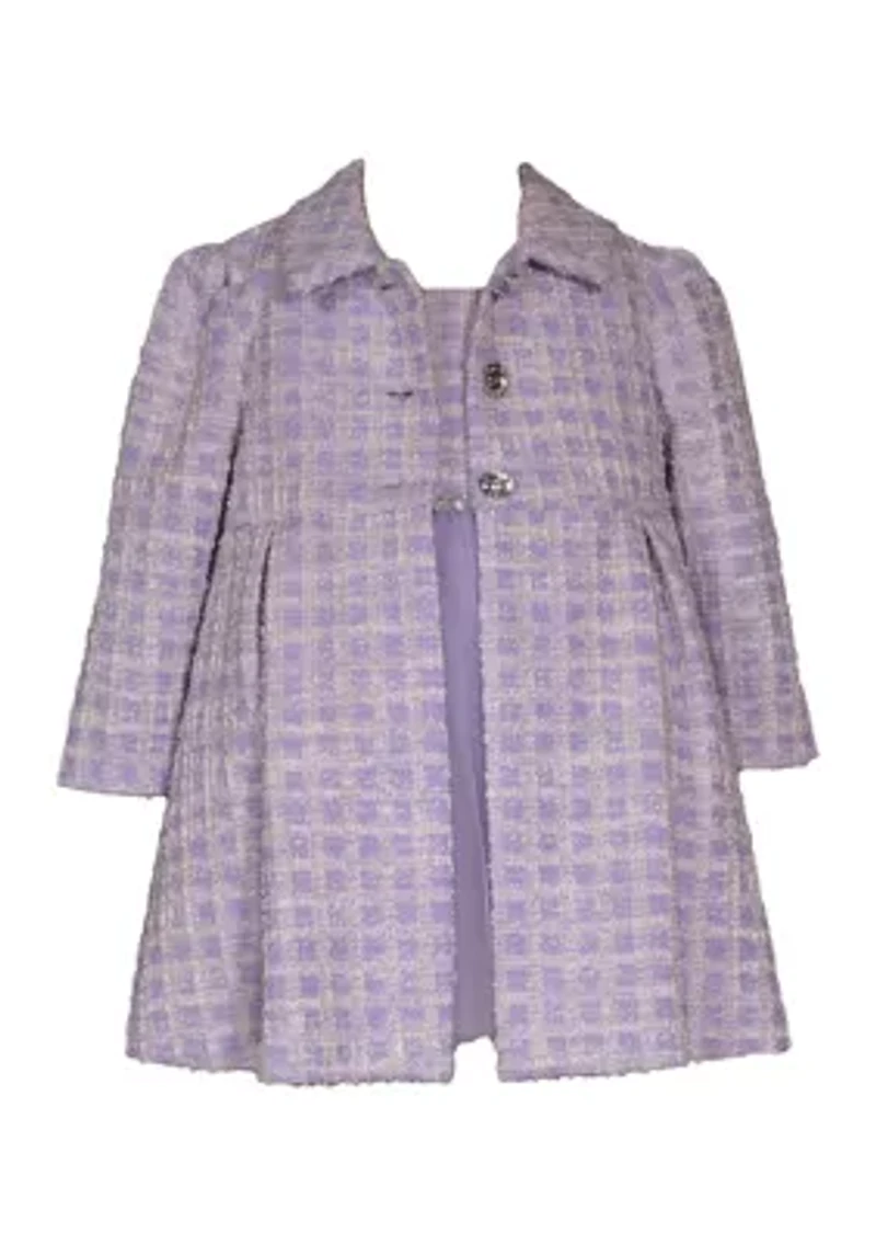 Baby Girls Bouclé Coat and Dress Set