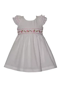 Baby Girls Rose Embroidered Smocked Dress