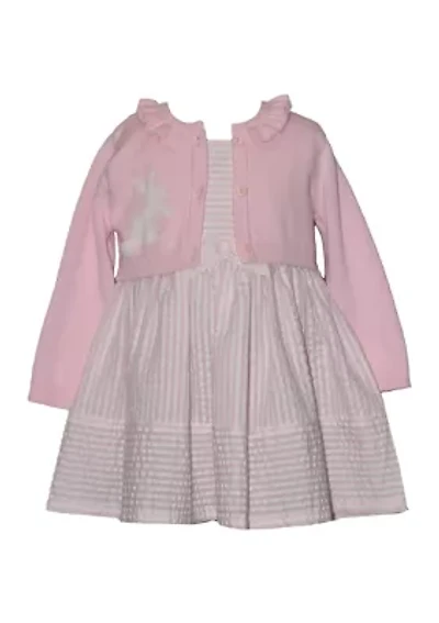 Baby Girls Bunny Cardigan and Dress Set