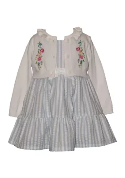 Baby Girls Floral Cardigan Dress Set