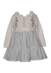 Baby Girls Floral Cardigan Dress Set